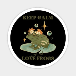 Vintage Keep calm and love frogs Magnet